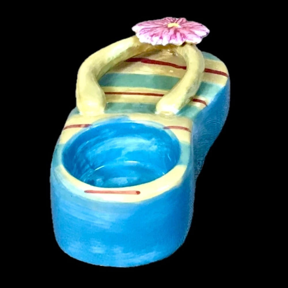 Single Flip Flop Tealight Candle Holder Colorful Summer Coastal Beach Tropical - Picture 4 of 9